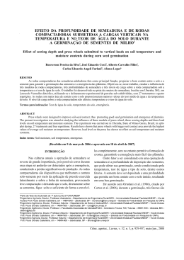 efeito da profundidade de semeadura e de rodas