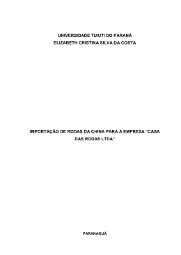 importacao de rodas da china - TCC On-line