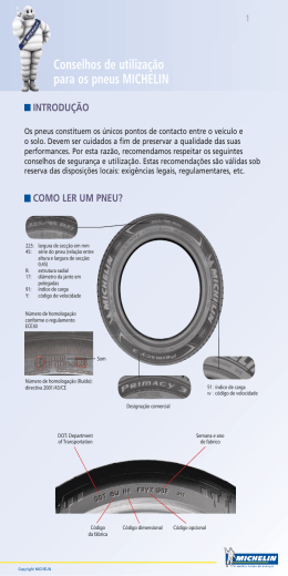 Conselhos de utilização para os pneus MICHELIN
