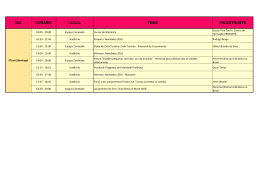 DIA HORARIO LOCAL TEMA PALESTRANTE