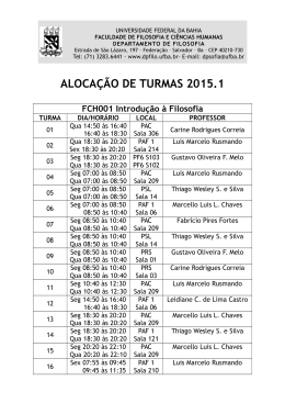aloca&ccedil;&atilde;o de turmas 2015.1 - Universidade Federal da Bahia