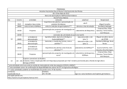 dia horário actividade conteúdo sala/local Responsável 9h15