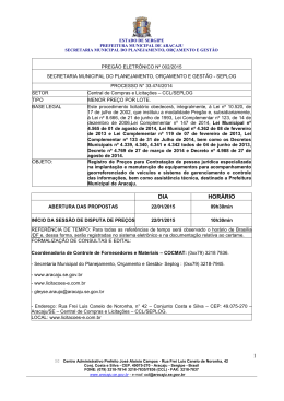 1 DIA HOR&Aacute;RIO - Prefeitura de Aracaju