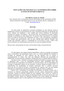 inova&ccedil;&otilde;es tecnol&oacute;gicas e as informa&ccedil;&otilde;es sobre custos no setor