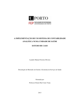 a implementa&ccedil;&atilde;o de um sistema de contabilidade analitica numa