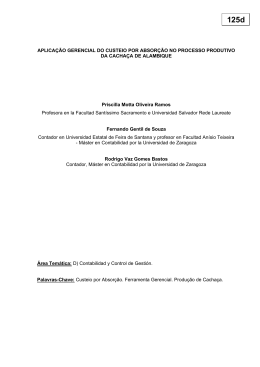 APLICA&Ccedil;&Atilde;O GERENCIAL DO CUSTEIO POR