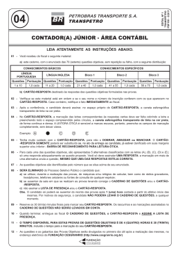 Prova - Funda&ccedil;&atilde;o Cesgranrio