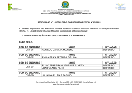 Retifica&ccedil;&atilde;o aos Recursos - IF Sert&atilde;o-PE