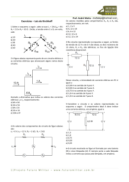 Exercícios – Leis de Kirchhoff