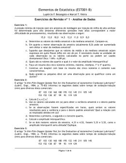 Lista de exercícios 1 - Lupércio F. Bessegato