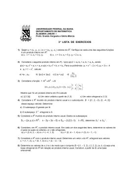 3a LISTA DE EXERCÍCIOS - Departamento de Matemática