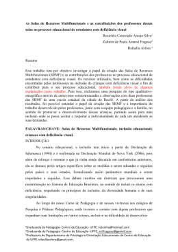 As Salas de Recursos Multifuncionais e as contribuições dos