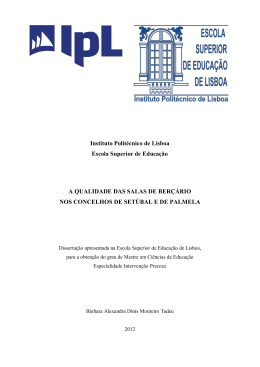 A qualidade das salas de berçários nos concelhos de Setubal e de