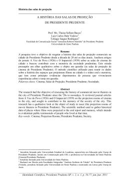 A HIST&Oacute;RIA DAS SALAS DE PROJE&Ccedil;&Atilde;O DE