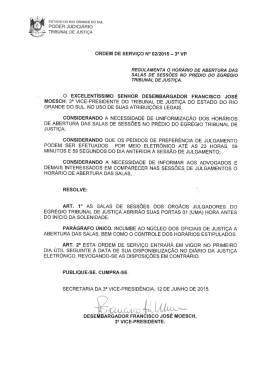 Ordem de Serviço nº 02/2015 – 3ª VP