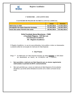 Edital das Salas Especiais 2014.1
