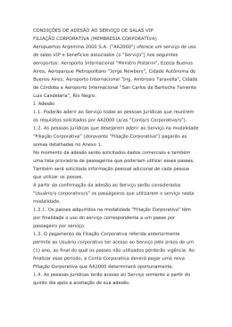 Filiação Corporativa - Aeropuertos VIP Club