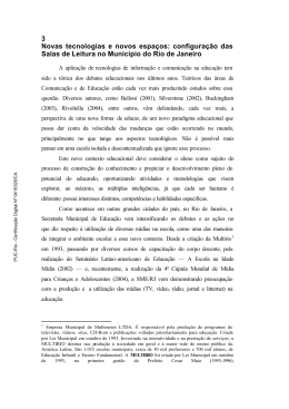 3 Novas tecnologias e novos espaços: configuração das Salas de