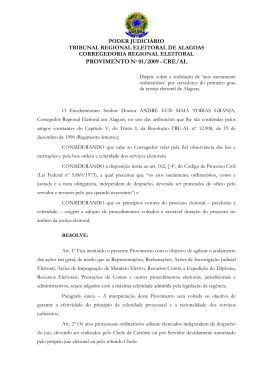 provimento n&ordm; 01/2009 - Tribunal Regional Eleitoral de Alagoas