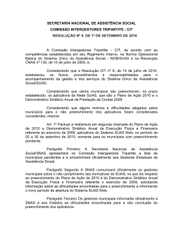 Resolução CIT nº 9, de 1 de Setembro de 2010