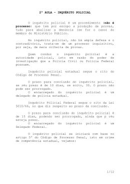 2&ordf; aula &ndash; inqu&eacute;rito policial