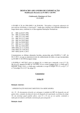 DESPACHO ADUANEIRO DE EXPORTAÇÃO