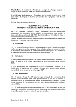 REGULAMENTO ELEITORAL COMITÊ GESTOR DE