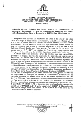sinta/i. - Câmara Municipal de Sintra