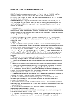 DECRETO N&ordm; 27.589/13 DE 06 DE DEZEMBRO DE 2013. EMENTA