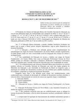 Resolução nº 1 de 3 de dezembro de 2013
