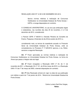 RESOLU&Ccedil;&Atilde;O UNIV No 14 DE 9 DE DEZEMBRO DE 2013. Aprova