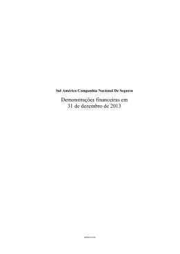 Demonstra&ccedil;&otilde;es financeiras em 31 de dezembro de 2013