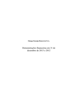 Demonstra&ccedil;&otilde;es financeiras em 31 de dezembro de 2013 e 2012