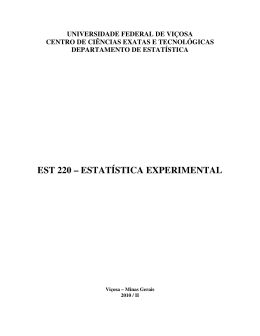 EST 220 – ESTATÍSTICA EXPERIMENTAL