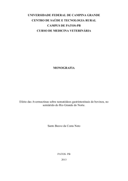 efeito das avermectinas sobre nematódeos gastrintestinais