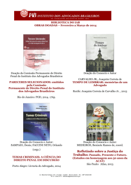 Fevereiro a Março de 2014 - Instituto dos Advogados Brasileiros