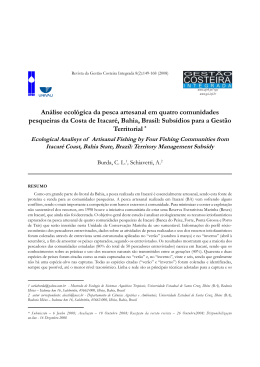 An&aacute;lise ecol&oacute;gica da pesca artesanal em quatro