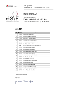 INFORMA&Ccedil;&Atilde;O F&iacute;sica e Qu&iacute;mica A