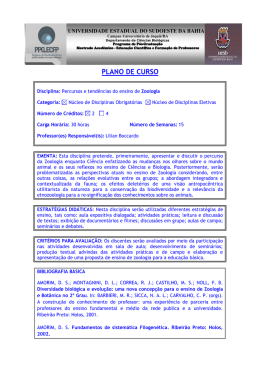 Percursos e Tendências do Ensino de Zoologia
