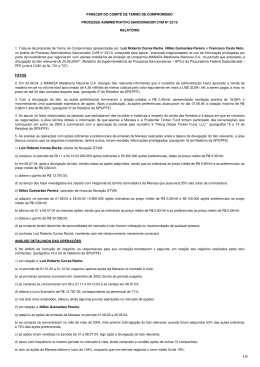 PARECER DO COMITÊ DE TERMO DE COMPROMISSO