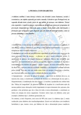 A PESSOA COM DIABETES - Ordem dos Enfermeiros