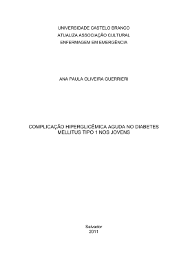 complicação hiperglicêmica aguda no diabetes mellitus tipo 1 nos