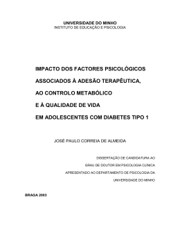 impacto dos factores psicol&oacute;gicos associados &agrave; ades&atilde;o terap&ecirc;utica