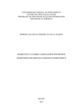 Diabetes e fatores associados em idosos assistidos em servi&ccedil;o