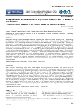 Acompanhamento farmacoterap&ecirc;utico de pacientes diab&eacute;ticos tipo