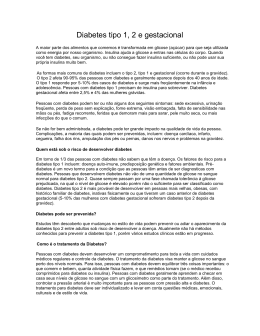 Diabetes tipo 1, 2 e gestacional