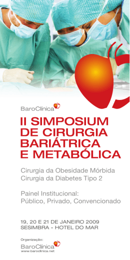Cirurgia da Obesidade M&oacute;rbida Cirurgia da Diabetes Tipo 2 Painel