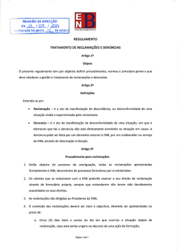Regulamento de Tratamento de Reclamações e Denúncias