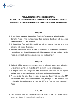 Regulamento Eleitoral - Parceria Portuguesa para a Água