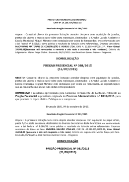 homologação pregão presencial nº 091/2015
